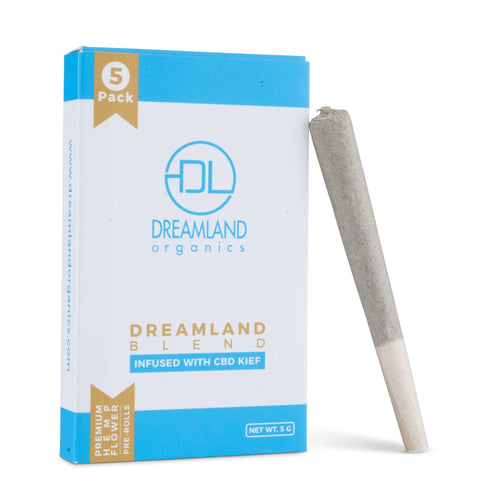 Premium Organic CBD Hemp Flower Pre Roll (1g) w/ CBD Kief - Dreamland Organics